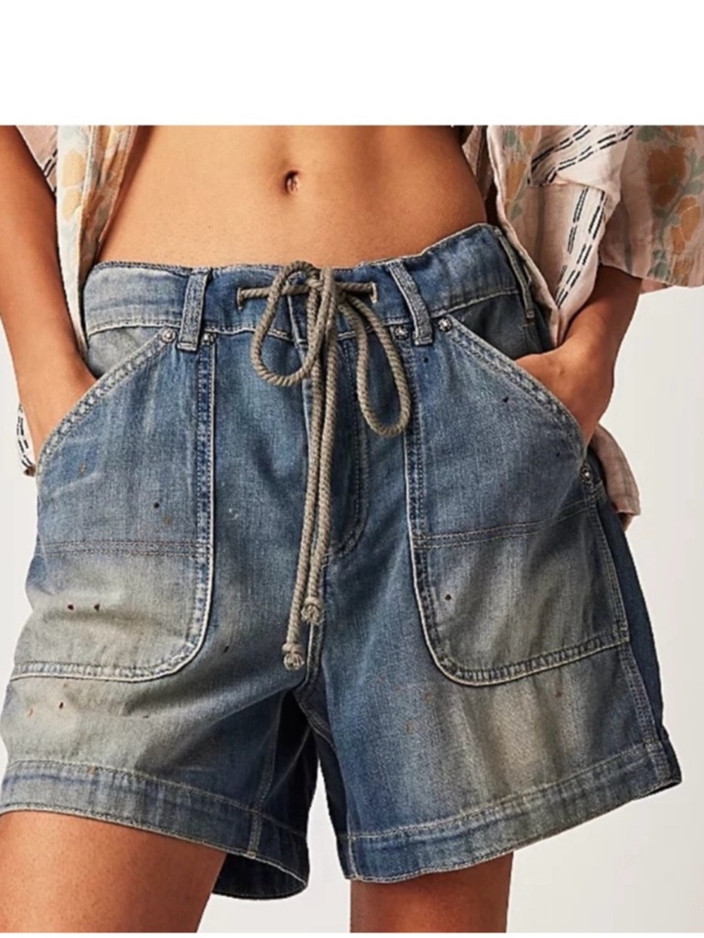 We the Free by Free People Second Chances denim shorts.